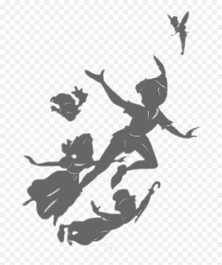 Peterpancartoon Disneysilhouette Trillytinkerbell - Peter Pan Png,Tinkerbell Transparent