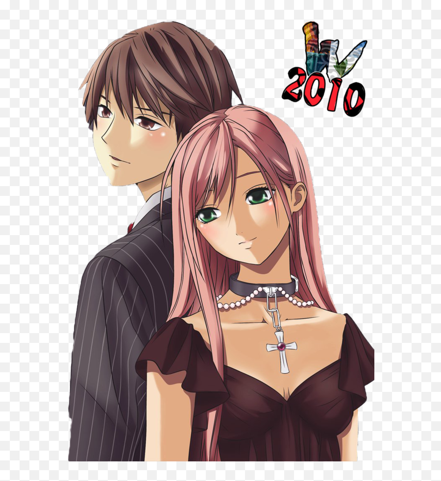 Couple Anime Png Clip Black And White Download - Rosario Rosario Vampire Pictures Moka And Tsukune,Black And White Anime Png