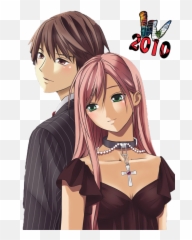 Couple Anime Png Clip Black And White Download - Rosario Rosario Vampire Pictures Moka And Tsukune,Black And White Anime Png