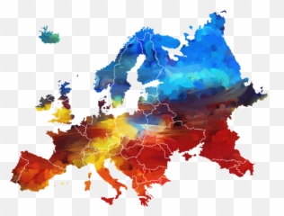 Europe Continent World - Painted Map Of png