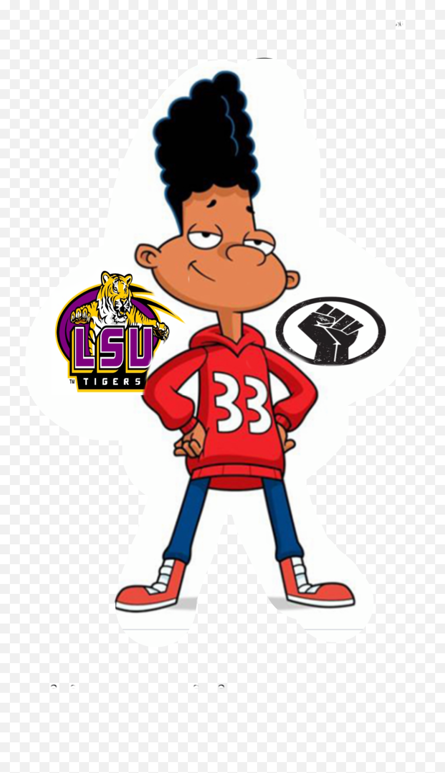 Hey Arnold Lsu Tigers And Black Sticker By Hdrhheh - Gerald Johanssen Png,Hey Arnold Transparent