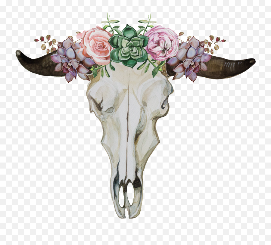 Download Cartoon Fresh Flower Cow Head Transparent - Portable Network Graphics Png,Flower Graphic Png