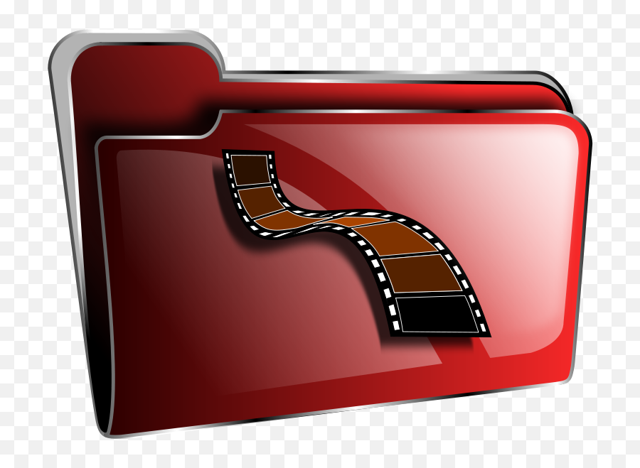 Free Clip Art Icon Red Video - Movies Folder Icon Hd Png,Pictures Folder Icon