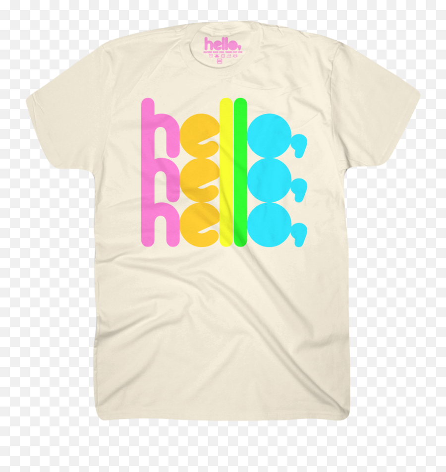 Hello Merch Rainbow T - Shirt Button Active Shirt Png,Shirt Button Png