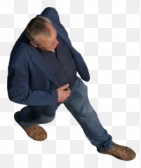 Old Man In Blue Jacket - People Sitting Png Above,Old Man Png