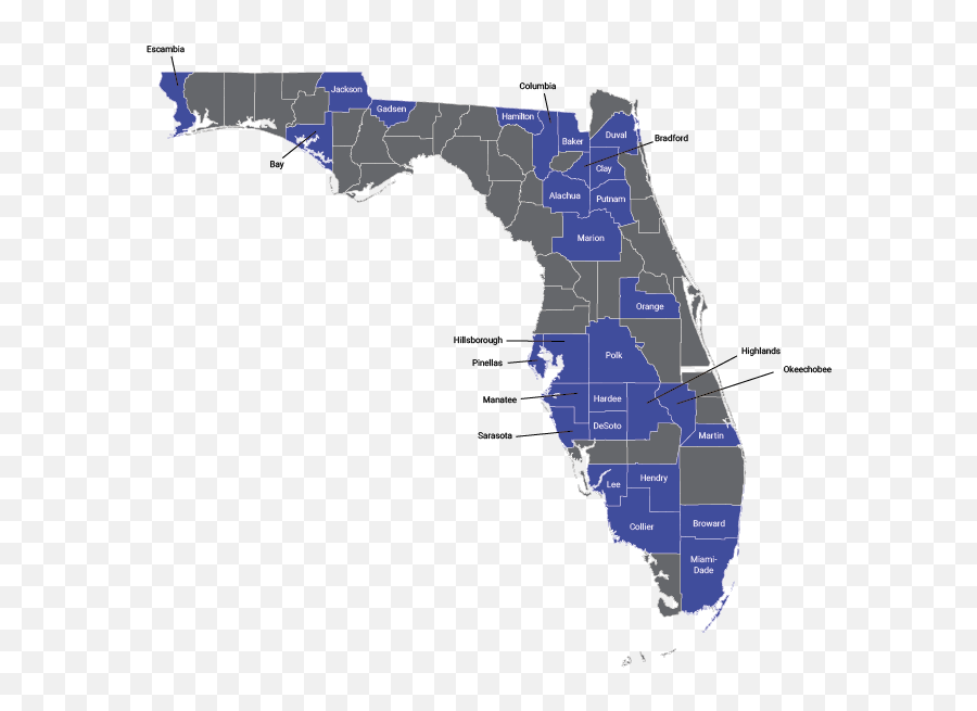 Florida Home Visiting Sites Map - Florida Map Vector Png,Florida Map Png