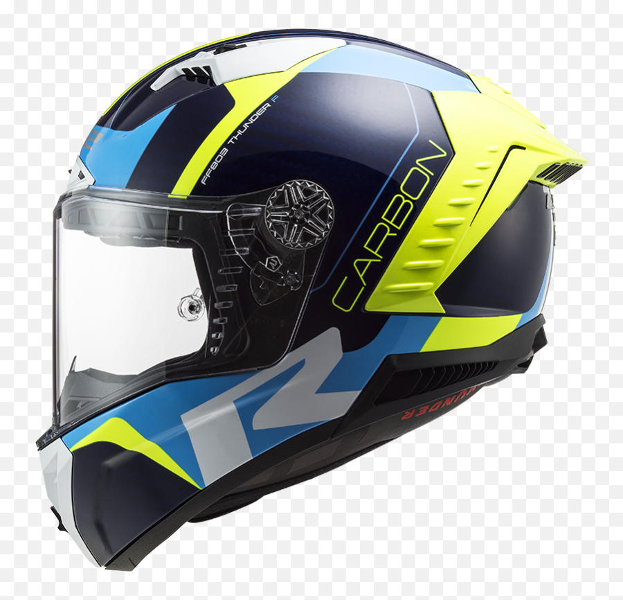 Full Face Helmet Ls2 Ff805 Thunder C Racing1 Gl Blue H - V Ls2 Ff805 Carbon Thunder Racing 1 Png,Icon Helmet Parts