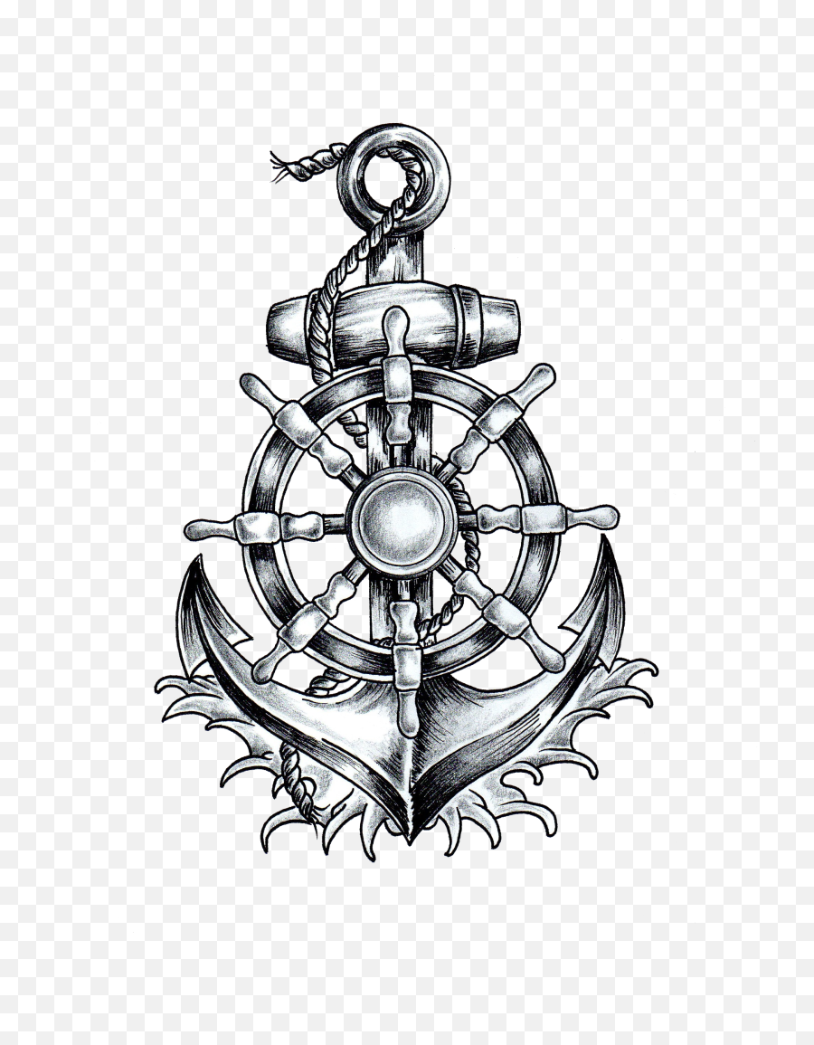 Anchor T - Anchor Ship Wheel Tattoo Png,Ship Wheel Png