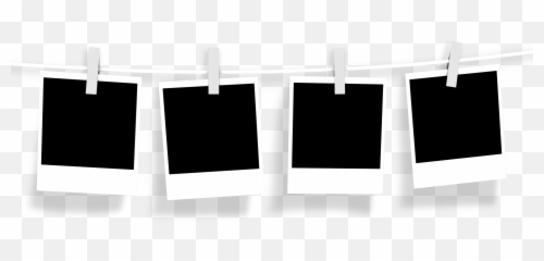 Clip Art Black And White Stock Hanging - Polaroid Photo Clipart Transparent Background png
