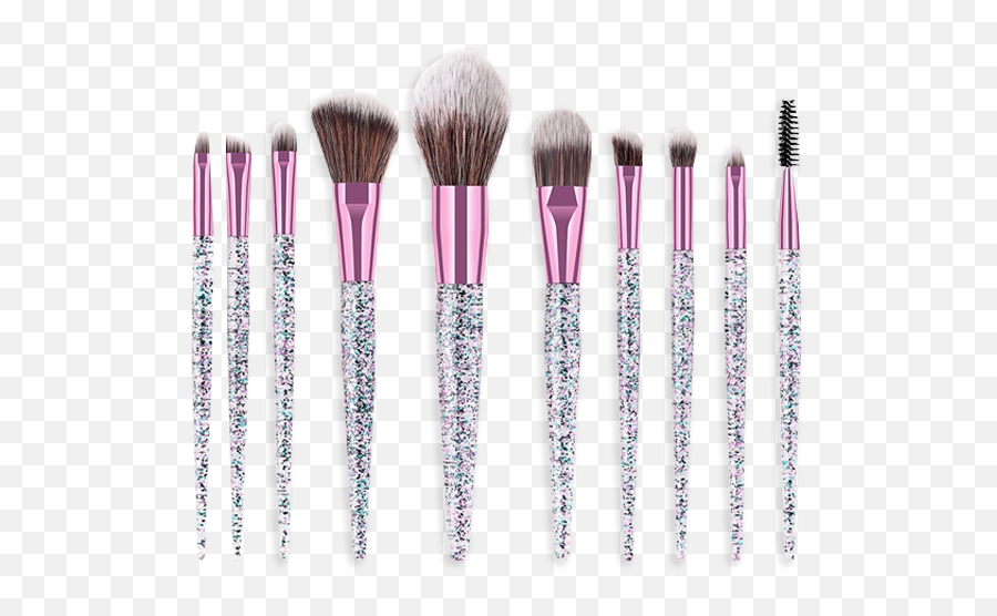 Sparkle Sass 10 Piece Makeup Brush Set - Makeup Brushes With Glitter Png,Pink Sparkles Png