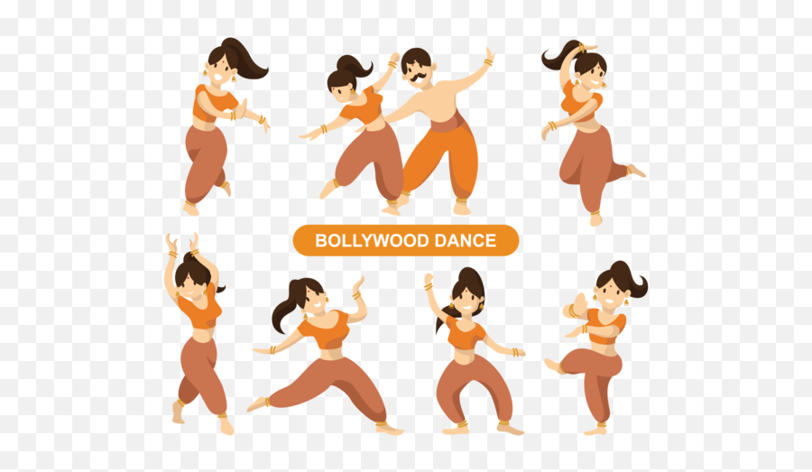 Download Indian Bollywood Dancing Vector - Indian Wedding Bollywood Dancing Clip Art Png,Dance Clipart Png