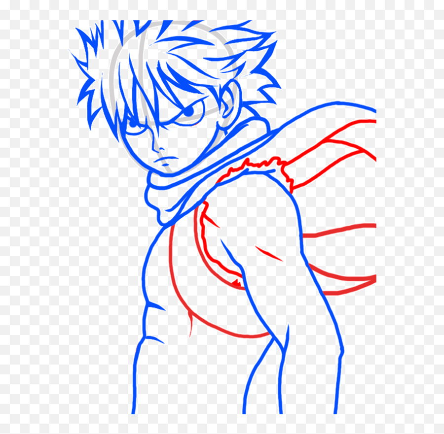Natsu Drawing - Easy To Draw Dragneel In Fairy Tail Png,Natsu Dragneel Icon
