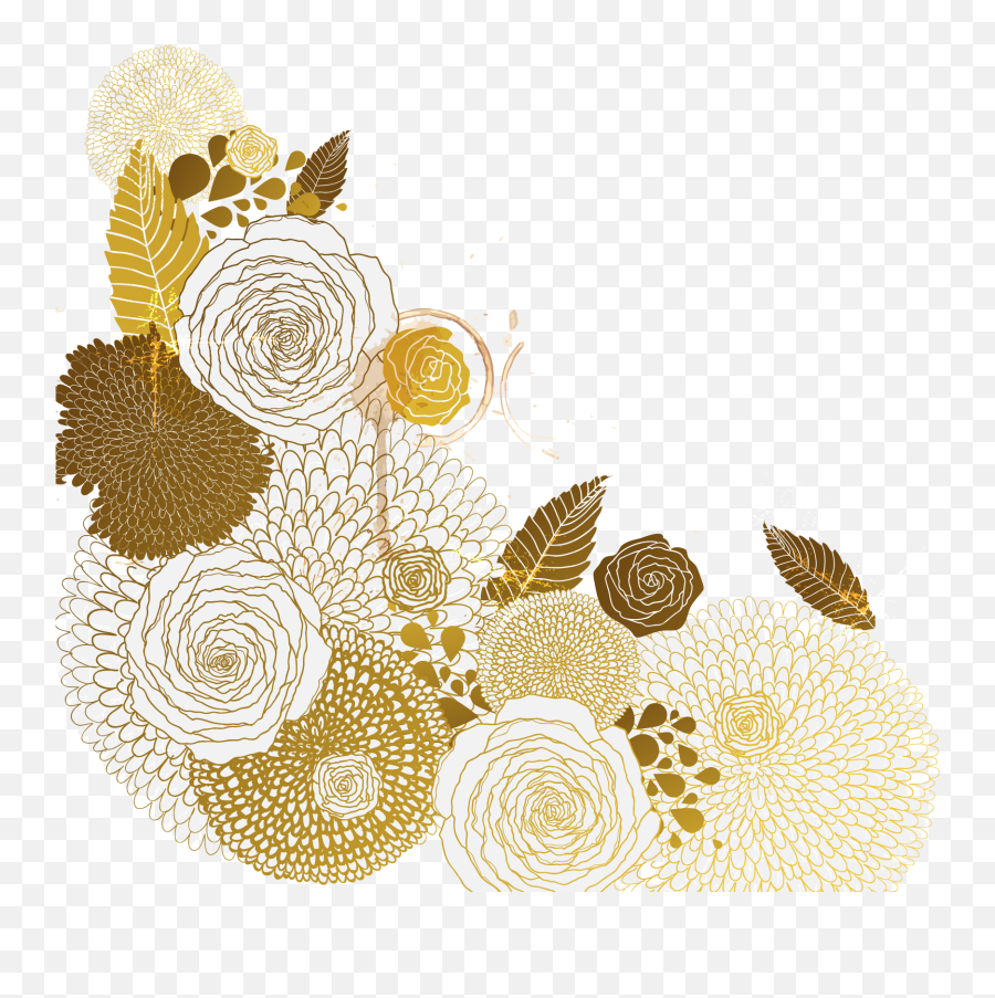 Download Vector Euclidean Flower Pattern Golden Free Hd - Flower Gold Vector Png,Flower Pattern Png