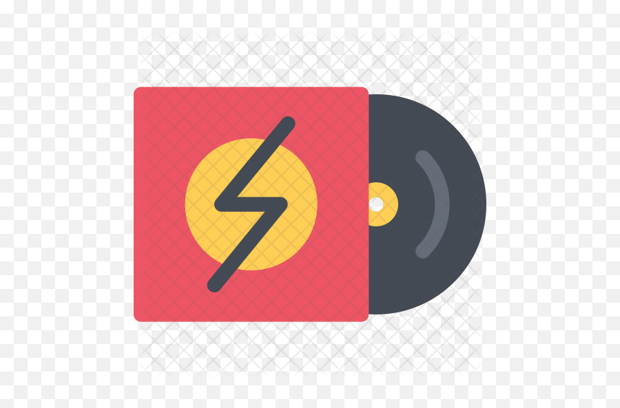 Vinyl Record Icon Of Flat Style - Emblem Png,Vinyl Record Png