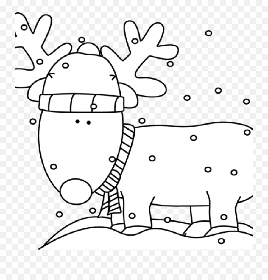 Clipart Snow Reindeer Transparent - My Cute Graphics Christmas Black And White Png,Reindeer Transparent