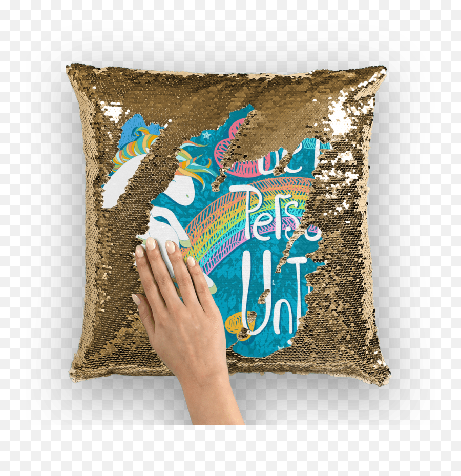 Gold Underline Png - Be My Personal Unicorn Sequin Cushion Face Sequin Pillow,Nicolas Cage Transparent