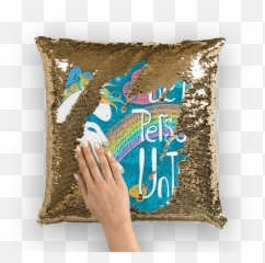 Gold Underline Png - Be My Personal Unicorn sequin Cushion Face Sequin Pillow