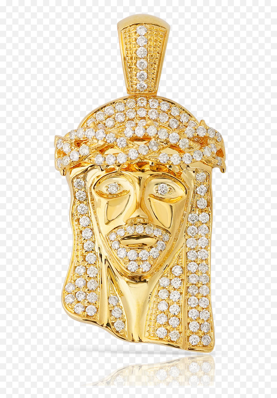 10k Yellow Gold Jesus Diamond Head Pendant 215ctw - Locket Png,Gold Teeth Png