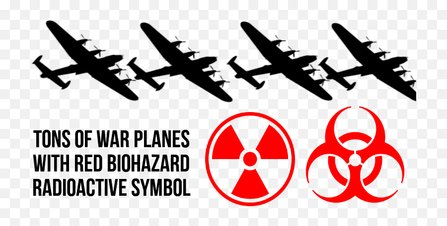 Download Hd Tons Of War Planes With Red Biohazard - Weapons Of Mass Destruction Clipart Png,Radioactive Symbol Transparent