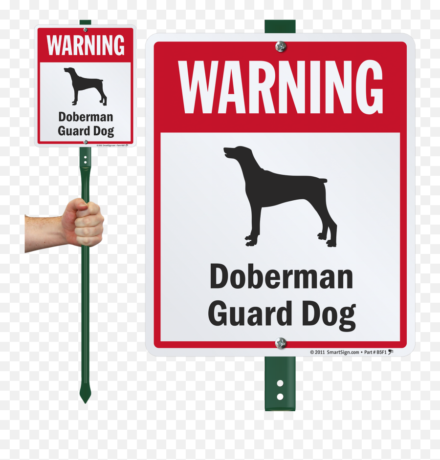 Warning Dog Breed Lawnboss Sign U0026 Stake Kit Doberman Guard - Dont Pick Flowers Signage Png,Doberman Png