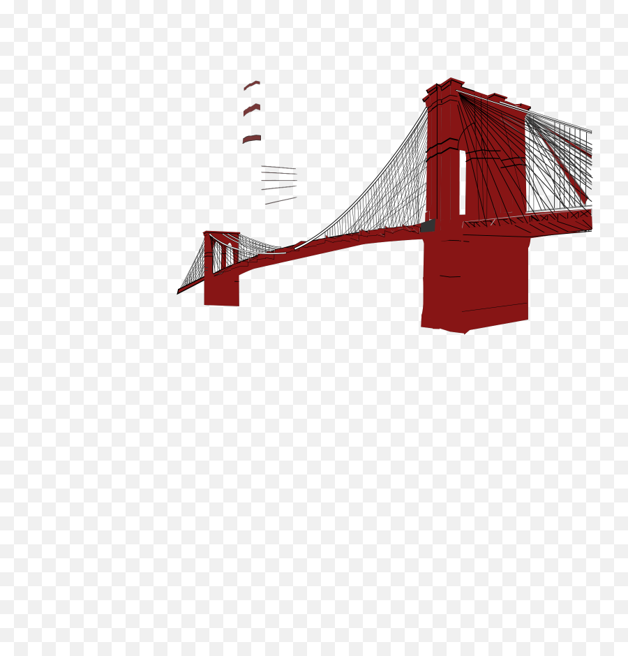 Brooklyn Bridge Clip Art - Red Brooklyn Bridge Png,Bridge Clipart Transparent