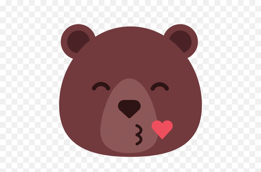 Bear Emoji Emoticon Heart Kiss - Bánh Mì 25 Png,Kissing Emoji Png