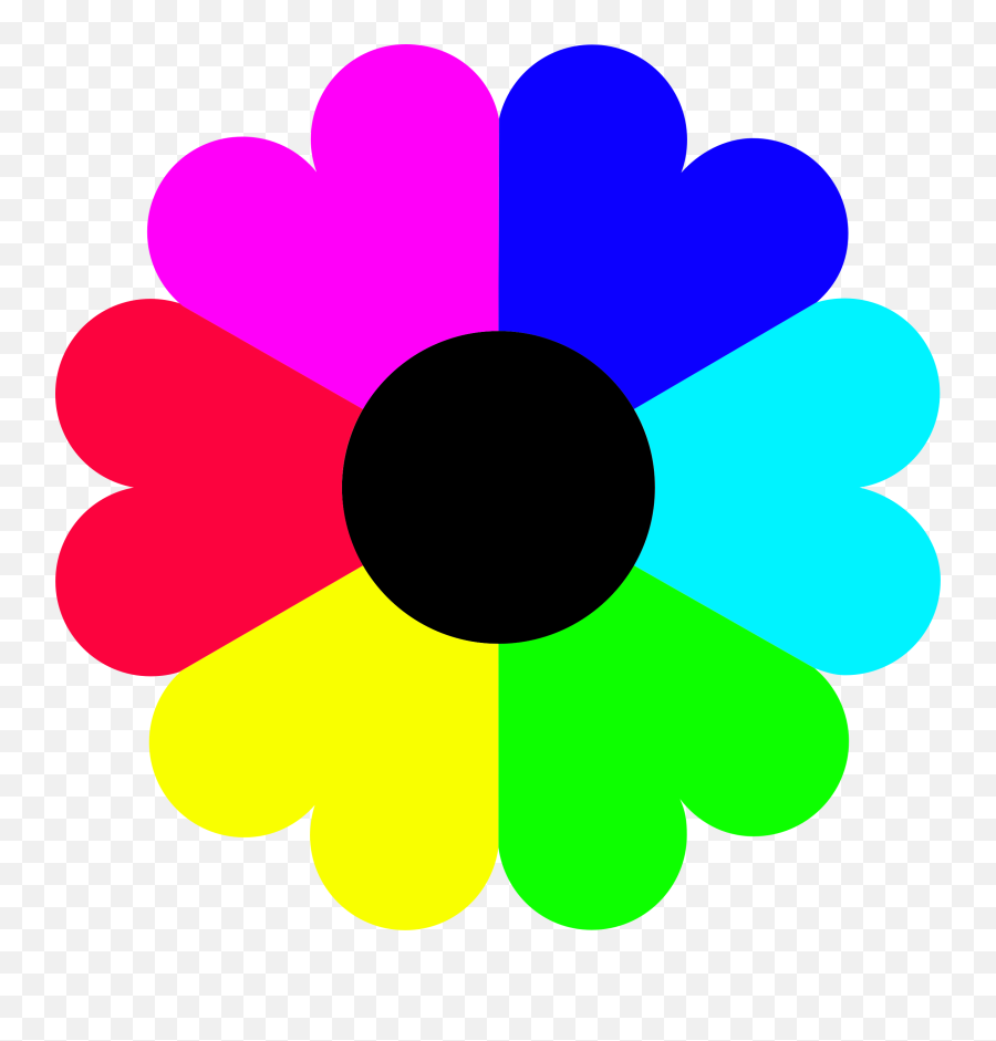 Flower 7 Colors Png 900px Large Size - Colors Clip Art,Colorful Flowers Png