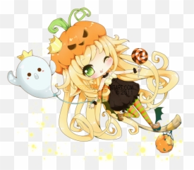 Png Pumpkin Anime Girl - Chibi Cute Halloween