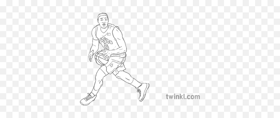 Basketball Player Lebron James Black And White Illustration - Face Mask Kids Black And White Png,Lebron James Png