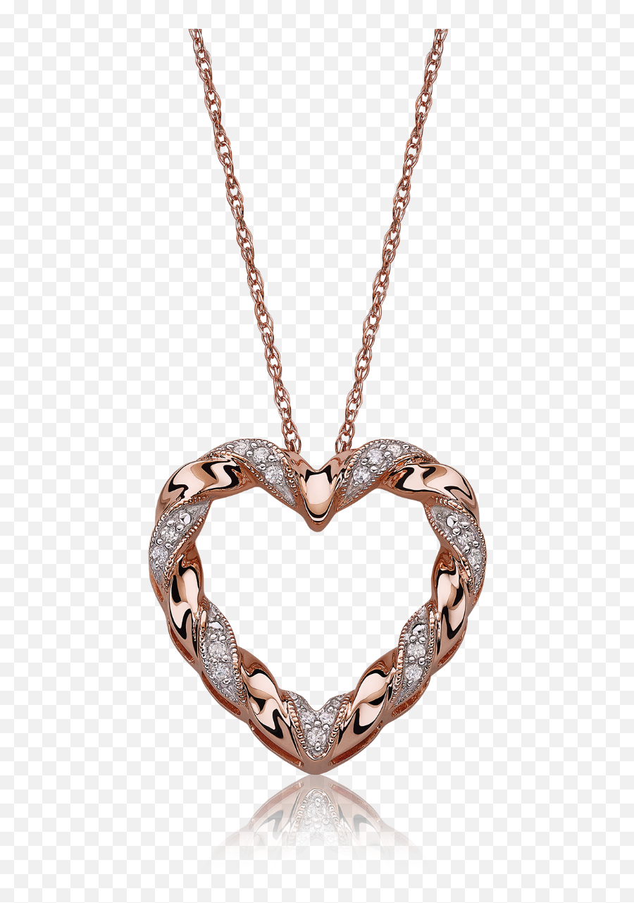 Diamond Heart Ribbon Twist Pendant 10k - Mothers Day Diamond Pendant Png,Diamond Heart Png
