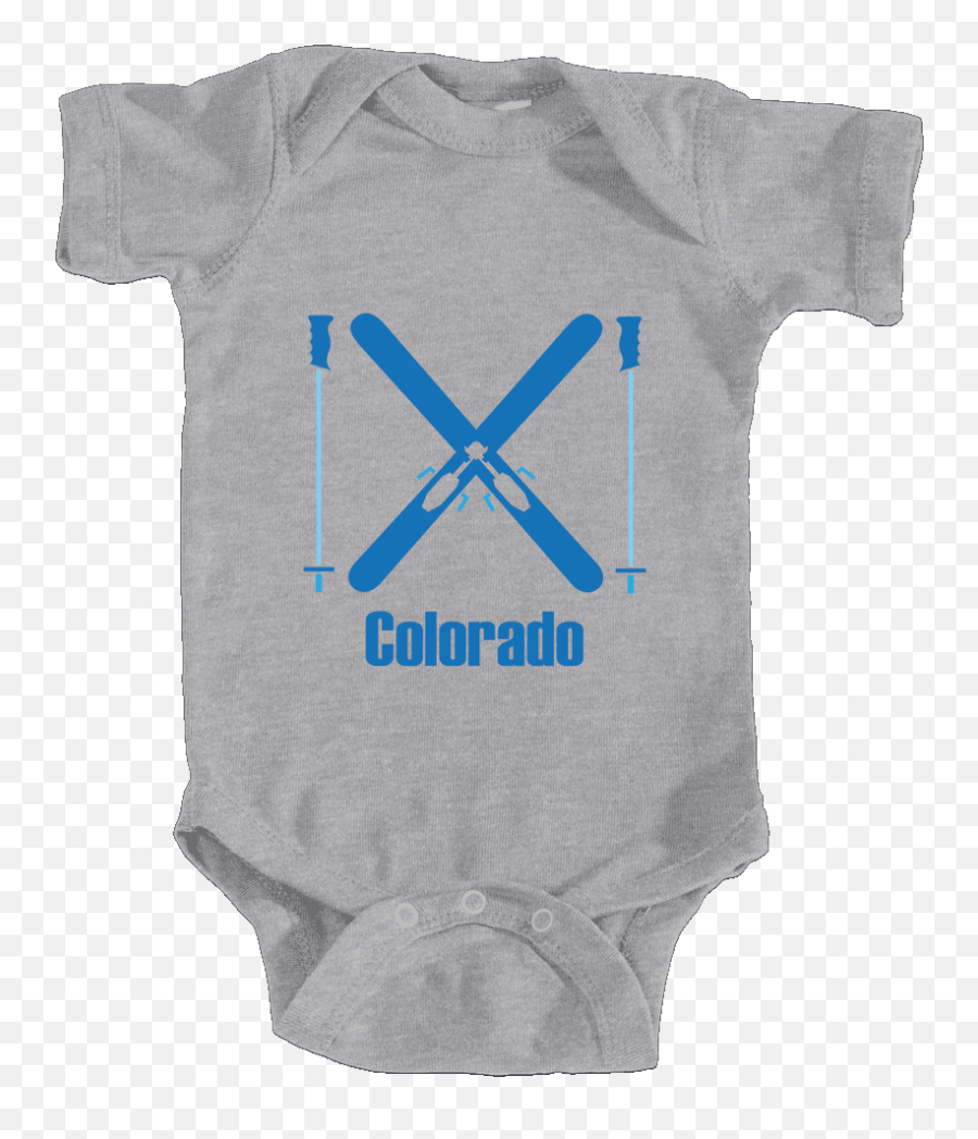 Ski Colorado Crossed Snow Skis - Geek Baby Clothes Geek Short Sleeve Png,Baby Clothes Png