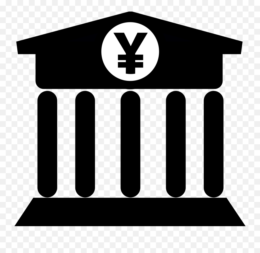 Bank With Yen Icon - Openclipart Clip Art Bank Symbol Png,Yen Logo