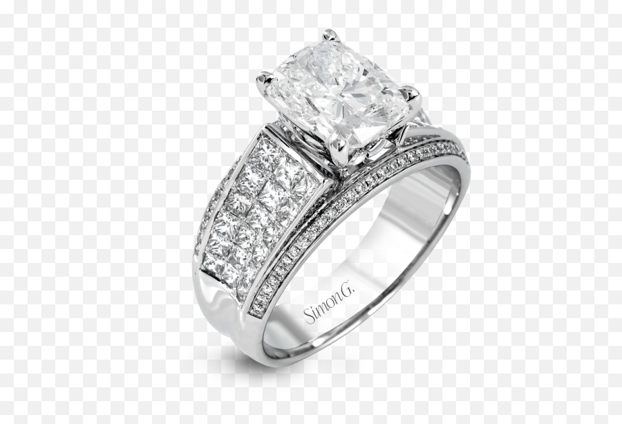 Download 18k White Gold Wide Band Contemporary Engagement - Engagement Ring Png,Engagement Ring Png