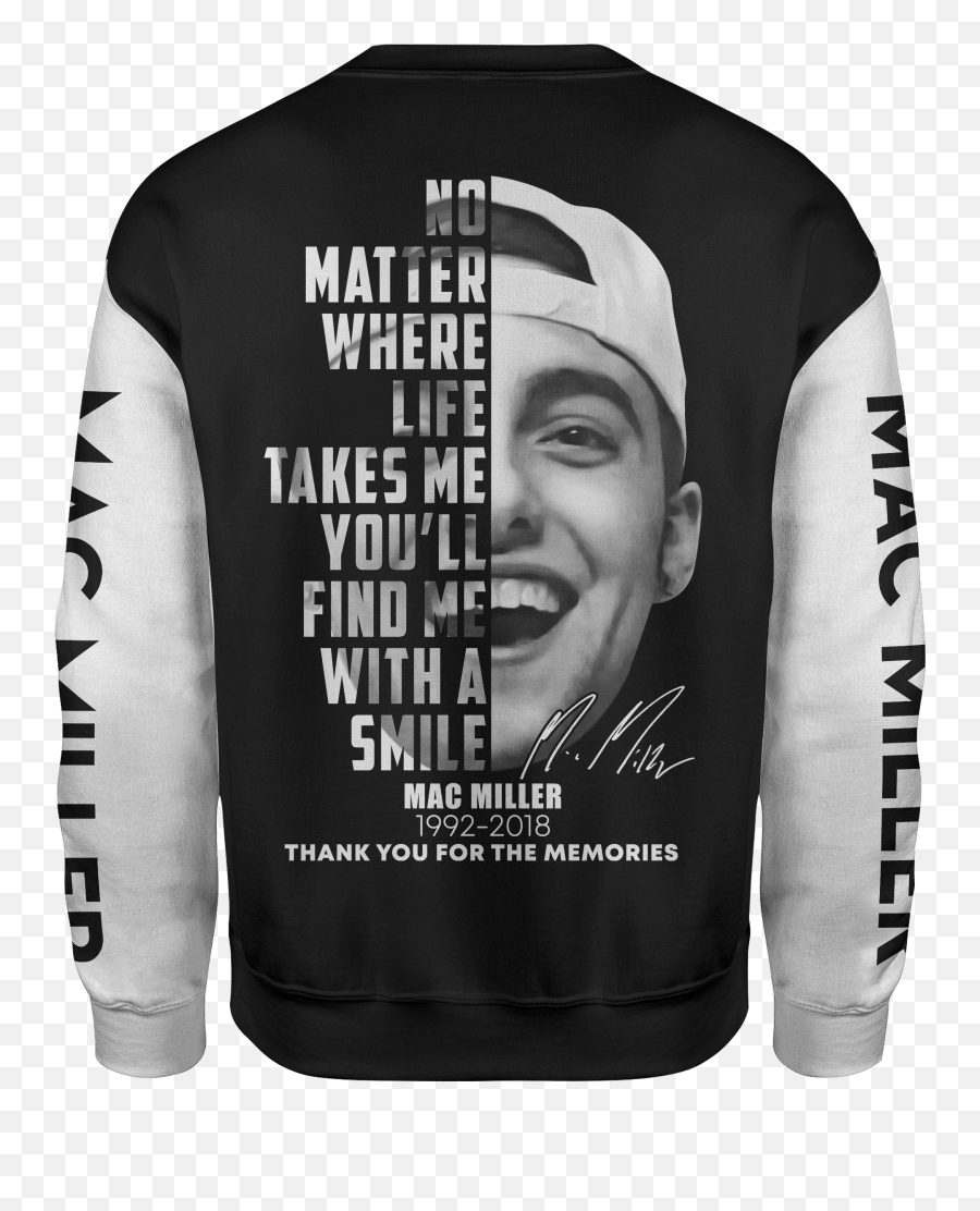 Mac Miller Signature 3d Hoodie - Tagotee Long Sleeve Png,Mac Miller Png