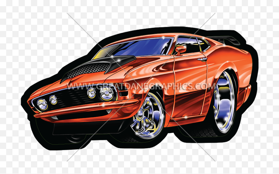 Big Back Car Production Ready Artwork For T - Shirt Printing First Generation Ford Mustang Png,Back Of Car Png