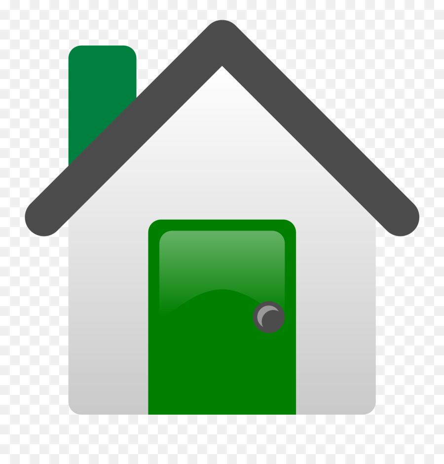 Grey House With Green Door Icon Free - Frente De Casa Png,Front Door Icon