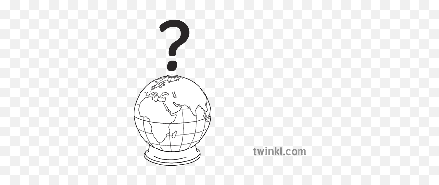 Where Icon Question Globe Ks1 Sen Black And White Rgb - Language Png,Globe Icon Black And White