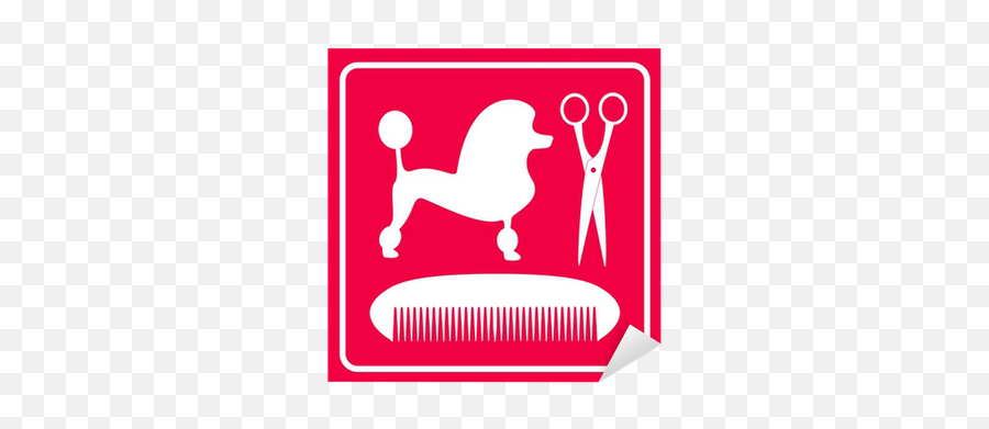 Pink Grooming Icon With Poodle Dog Scissors And Comb - Dog Grooming Icon Png,Grooming Icon