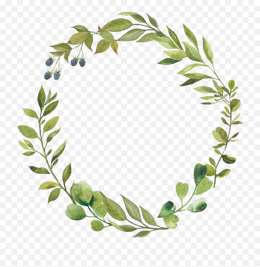 Greenery Wreath Clipart Transparent - Leaf Wreath Png,Watercolor ...