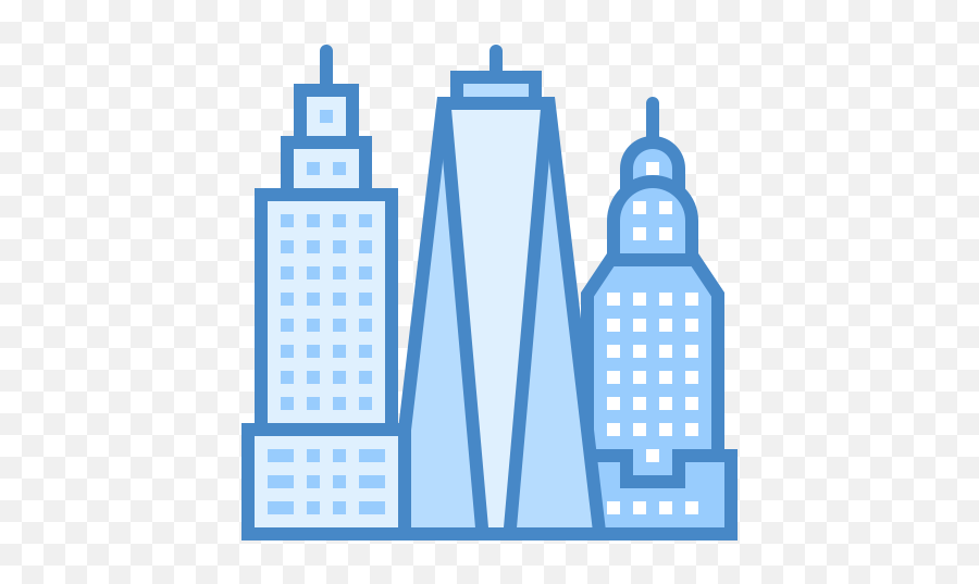 New York Icon In Blue Ui Style - Vertical Png,Nyc Skyline Icon