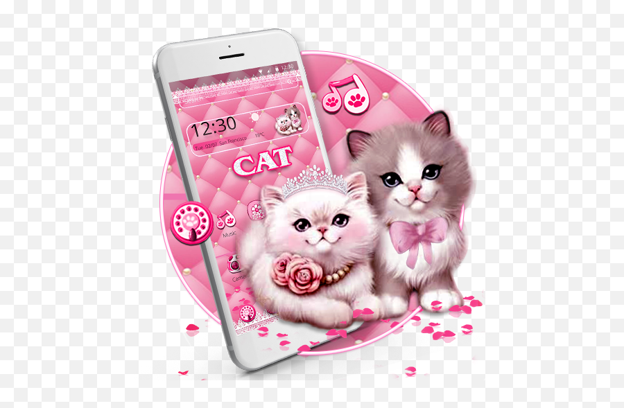 Updated Cute Pink Cat Couple Theme Pc Android App - Pink Cat Png,Pink Cat Icon