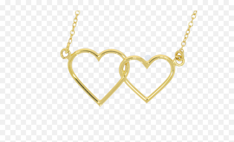 Download 9ct Yellow Gold Double Heart - Locket Png,Chain Necklace Png
