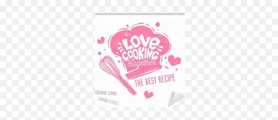 Wall Mural Love Cooking Together School Culinary - Girly Png,Hand Drawn Fork And Knife Icon