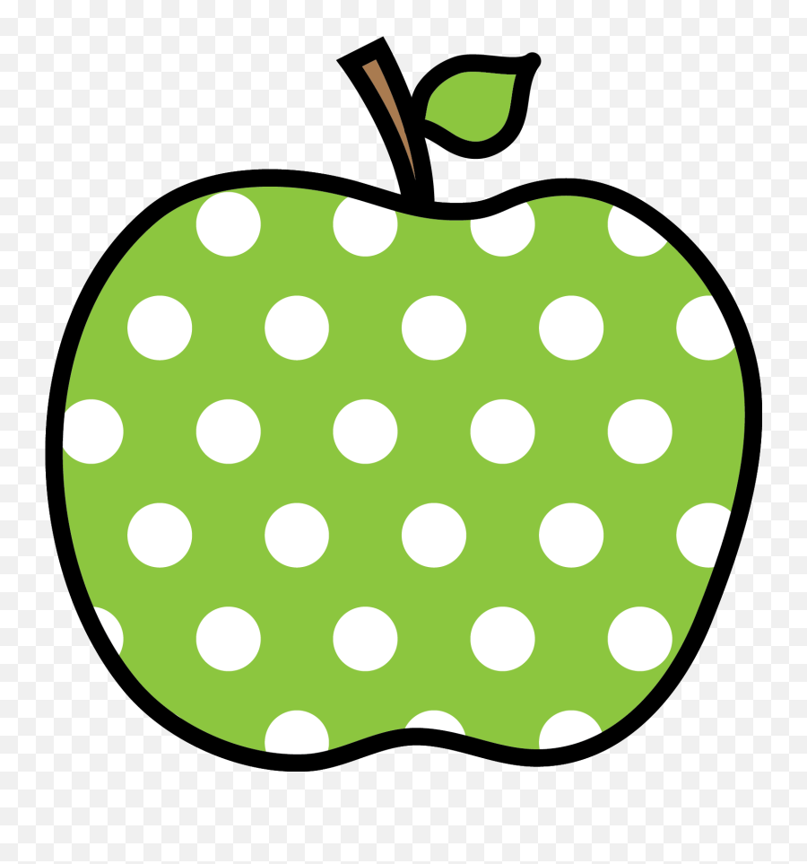 Polka Dot Apple Clipart - Cute Teacher Apple Clipart Png,Polka Dots Png