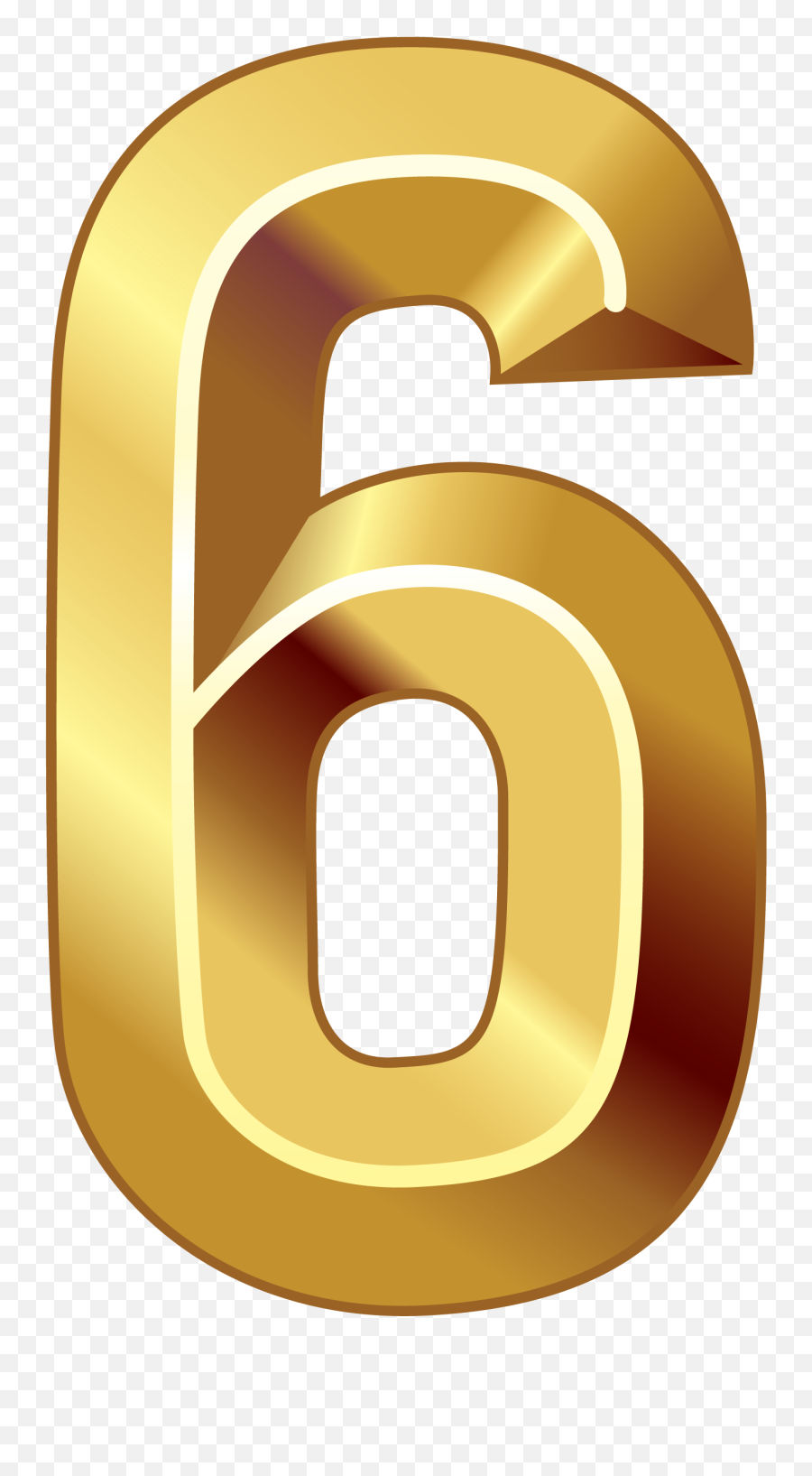 Number 6 Clipart Six - Number 6 Gold Png,Number 6 Png