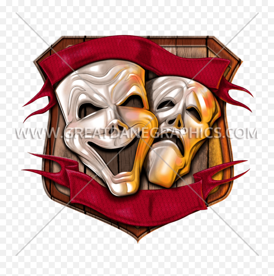Theater Drama Masks Production Ready Artwork For T - Shirt Drama Mask Png,Drama Masks Png