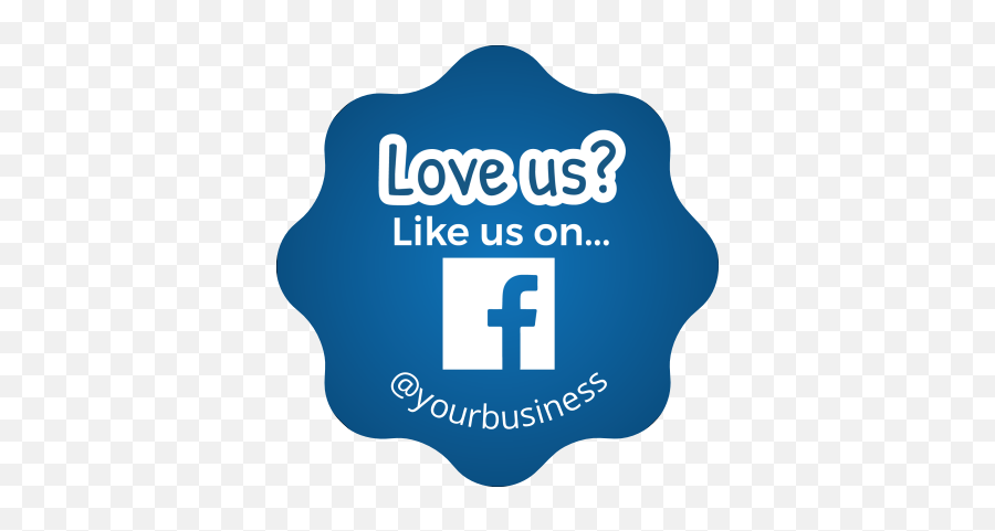 Love Us Facebook Sticker Design - Like Us Facebook Template Png,Like Us On Facebook Png