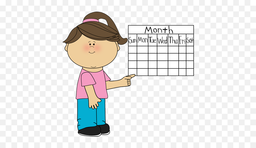 Girl Classroom Calendar Job - Classroom Calendar Clipart Png,Calendar Clipart Transparent