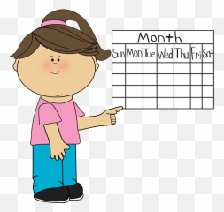 Girl Classroom Calendar Job - Clipart png