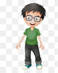 Download Hd Dall Clipart Boy Doll - Cartoon With Glasses png